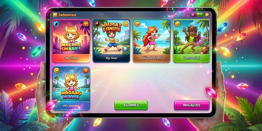 Tampilan awal dengan berbagai pilihan mesin slot.